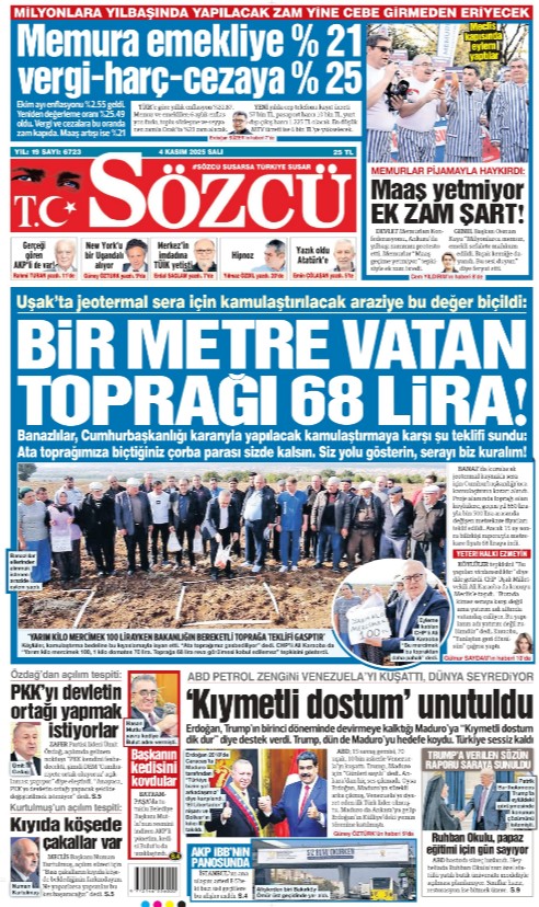 Sözcü Newspaper Cover